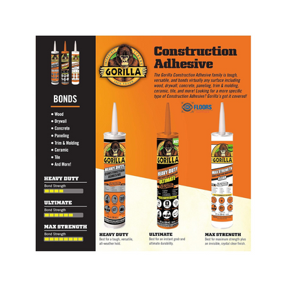 Gorilla 9oz Heavy Duty Construction Adhesive Ultimate