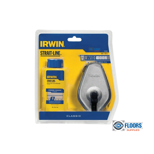 Irwin Tools Strait-Line Chalk Line, 100' Classic Reel + Blue Chalk, 100ft