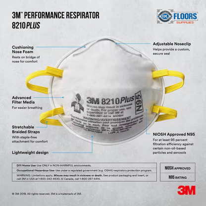 3M 8210 Plus N95 Performance Paint Prep. Disposable Respirator ( 20 Pack)