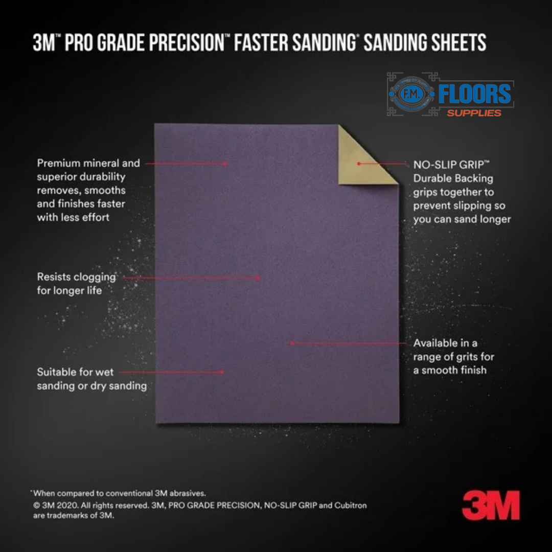 3M Pro Grade 9"x11" G No-slip Sandpaper (20 SHTS/PK)