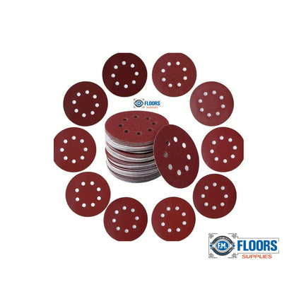 F.M. Floors Supplies Sanding Disc Set，5-Inch 8-Hole Hook and Loop Sanding Discs, for Random Orbital Sander