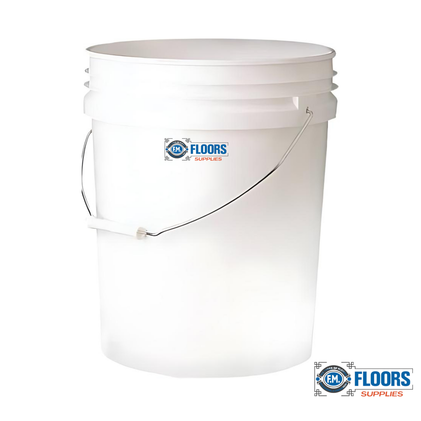 5 Gallon Round Utility Bucket, Comfort Handle, Plastic, White, 1 Each