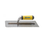 The Sika Trowel is specifically designed for use with Sika T55 adhesive. Sika T 55 is designed for full trowel or a full bed of adhesive and the Sika Trowel featuring its distinctive 6 mm V Notch will ensure correct application of the adhesive.