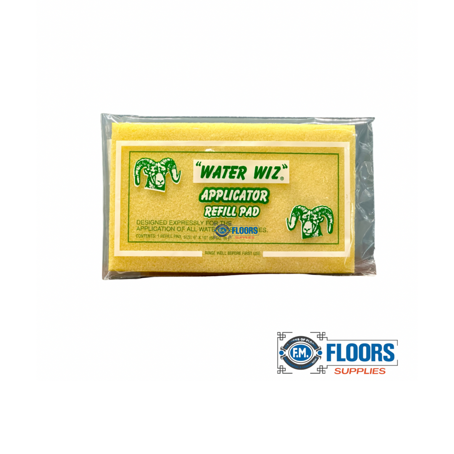 Linzer Water Wiz Yellow Synthetic Fiber Pad Applicator 10 W x 6 L in. Cover Pad