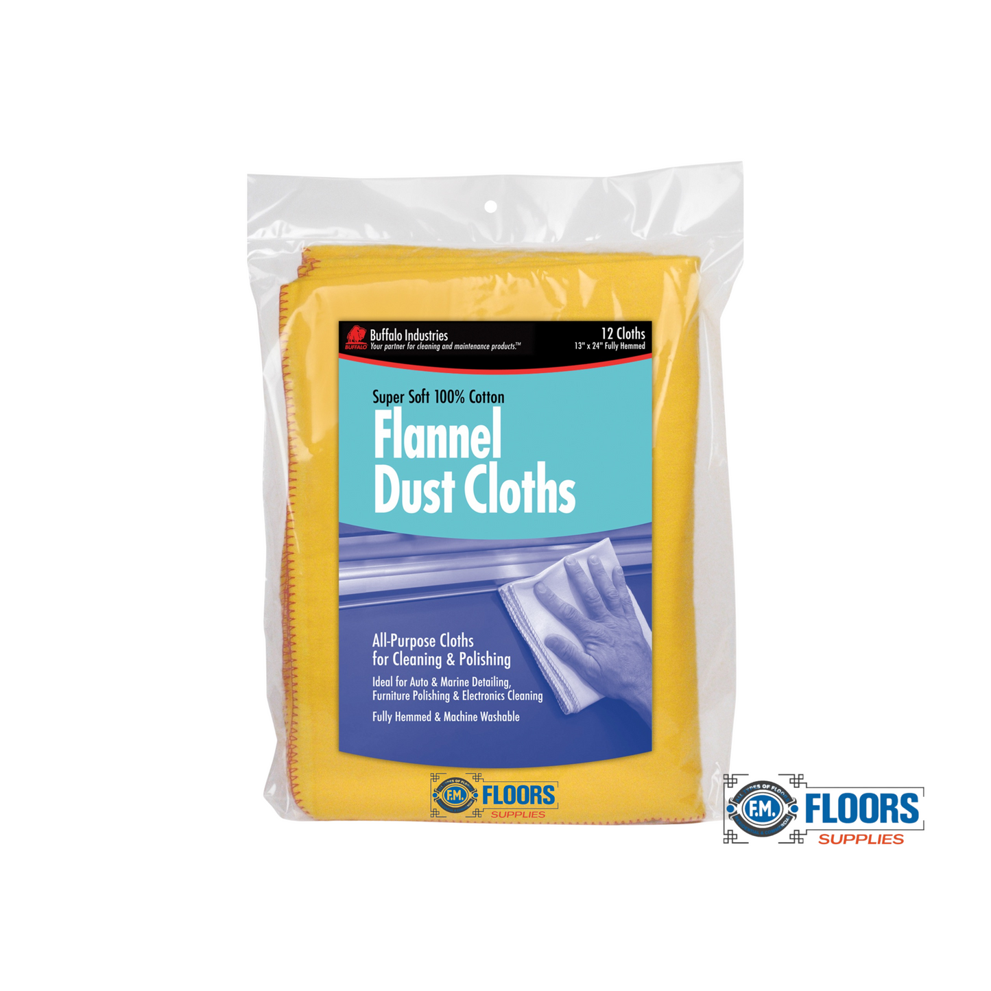 Buffalo Industries Yellow Flannel Dust Cloths