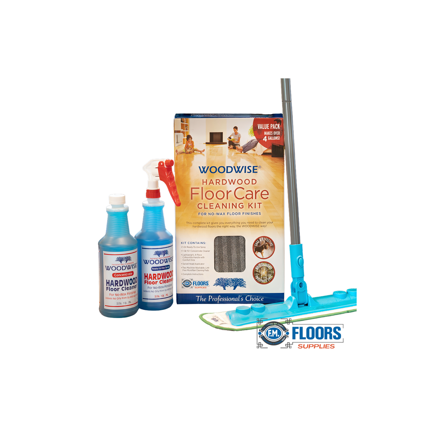 Woodwise Hardwood Floor care cleaning kit